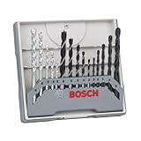 Bosch 15tlg. Bohrer-Set (für Holz, Stein und Metall, Ø 3-8 mm, Zubehör Bohrschrauber und...