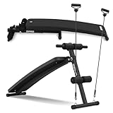 Zipro Sit Up Bank Slant, Fitnessbank mit 5-Fach verstellbaren Rückenlehne, Trainingsbank mit 2...