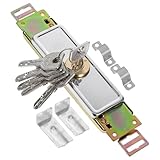 HOMSFOU Rollladentürschloss Aus Gehärtetem Metall Vertikales Garagentorschloss Mit Schlüssel...