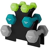 SONGMICS Hantel-Set für Krafttraining, mit Aufbewahrungshalterung, Fitness, 2 x 1 kg, 2 x 2 kg, 2 x...