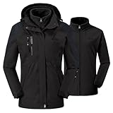 donhobo Damen Outdoor 3-in-1 Skijacke, Zweiteilige Winterjacke mit Fleecejacke, Winddicht...