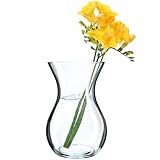 KADAX Blumenvase, 18cm Vase aus Glas, ⌀8cm Glasblumenvase mit einem 11cm Hals, Durchsichtige...