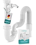 Engelbach® Siphon für Küchenspüle mit Flexiblem Ablaufschlauch - Flexibler Siphon mit...