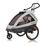 LIONELO CAMA Kinderanhänger 2-in-1 Fahrradanhänger mit Kinderwagenfunktion für 1 oder 2 Kinder im...