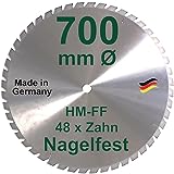 HM Sägeblatt 700 x 30 mm NAGELFEST FF Hartmetall FSP Kreissägeblatt 700mm für Bauholz Brennholz...