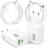 45W 2Port Schnellladegerät mit USB C Ladekabel für Samsung Galaxy S25 S24 S23 S22 Ultra 5G A56 A55...