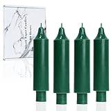 LPUSA Dunkelgrüne kurze Stabkerzen, 15,2 cm, geruchlos, für Abendessen, tropffrei, für...