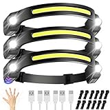 JIASESCS Stirnlampe LED Wiederaufladbar,3 Packs Kopflampe Stirnlampe Aufladbar 6...