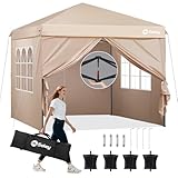 Sekey One-Touch Pop Up Pavillon 3x3 Wasserdicht Stabil Winterfest, Faltpavillon 3x3m mit Verdickten...
