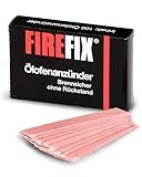 FIREFIX 2077 Ölofen-Anzünder, 100 Stück Paraffingetränktes Löschpapier, Schwarz Rot