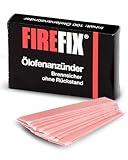 FIREFIX 2077 Ölofen-Anzünder, 100 Stück Paraffingetränktes Löschpapier, Schwarz Rot