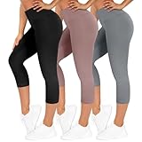 TNNZEET 3er Pack Capri Leggings Damen 3/4 für Sport, 7/8 Leggins High Waist Sporthose für...