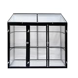 Gegaden Aluminium mit Rückwand Schwarz Beistell-Gewächshaus Gartengewächshaus Treibhaus Frühbeet...