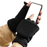 ycezw Winterhandschuhe - wandelbare Handschuhe ohne Finger, wärmeisolierend, winddicht, Unisex,...