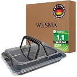 WESMA® Backblech mit Deckel 40 x 33 x 8 cm | Premium rechteckige Backform mit Transporthaube für...