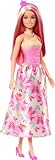 Barbie Royal-Puppe mit fantasievollen Haaren in Blond und Pink, bunten Accessoires, Oberteil in Pink...