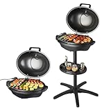 VEVOR Elektrogrill 2400W, 2-in-1 Standgrill Tischgrill, Partygrill mit einstellbarer Temperatur von...