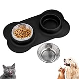 Futternapf Hunde Katzen, Fressnapf Hundenapf Kleine Hunde Napfset, Edelstahl Katzenapf Wassernapf...