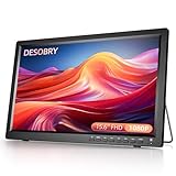 DESOBRY Tragbare Fernseher 15,6 Zoll 1080P Auflösung, Kleiner Fernseher-Unterstützung USB HDMI...