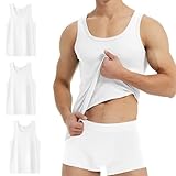 YouShow Unterhemd Herren Weiss Tank Top Gekämmte Baumwolle 3er Pack Business Classic ärmellos XL