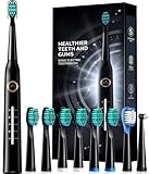Demita Elektrische Zahnbürste, Schallzahnbürsten mit 8 Bürstenköpfen 40000 VPM 5 Modi,...
