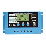 Solarladeregler, 30 A PWM Solarladeregler 12 V PV Einstellbarer LCD-Display-Regler für Life-po4...