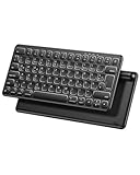 TECURS Kabellose Bluetooth Tastatur mit 3 Bluetooth Kanälen, Ultraflache Tragbare Wiederaufladbare...