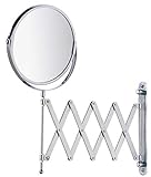 WENKO Kosmetik-Wandspiegel Teleskop Exclusiv, Kosmetikspiegel mit 100%-Spiegelfläche & 3-fach...