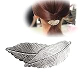 Vintage Blatt Haarspange Barrette - Silber Metall Legierung Minimalistisch Clip Haarzubehör Für...