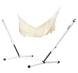 LA SIESTA® Bossanova Bio-Baumwoll Hängematte & Stahlgestell - Indoor Outdoor Hängematte für 2...