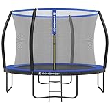 SONGMICS Trampolin Ø 305 cm, Gartentrampolin für Kinder mit Sicherheitsnetz, 180 cm hohe Gebogene...