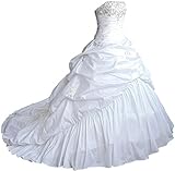 FairOnly M045 Liebsten TAFT Hochzeitskleid Brautkleider (M, Weiß)