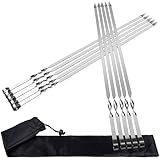 AWCIGG® 10 Stück Grillspieße, 55 cm Flache Schaschlikspieße Heavy Duty Edelstahl Adana Kebab...