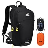 ONETOALL Fahrradrucksack 15L Wasserdicht, Diebstahlsicherer Wanderrucksack mit Helmnetz und...