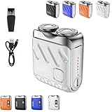 Tragbarer Mini-Elektrorasierer for Herren, rotierender Elektrorasierer mit Doppelring,...