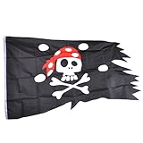 eZAKKA Piratenflagge, Piratenschädel und gekreuzte Knochen, Flaggen für Piratenparty,...
