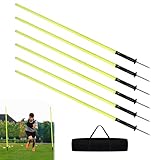 YZNAHRE 6er Slalomstangen Fussball Training Set, 150cm Slalom Stangen Sprunghafte Agilität Stangen...