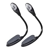 Angoily 2 Stück Buch Licht Leseleuchte Led Clip Drinnen Betrieben Leser Leselicht Lampe Klein...
