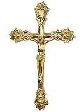 zeitzone Wandkreuz aus Messing Kreuz zum Aufhängen Jesus-Christus Kruzifix 32cm