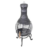 Terrassenofen HWC-F71, Feuerstelle Terrassenkamin Gartenkamin Gartenofen, Gusseisen 11,7kg...