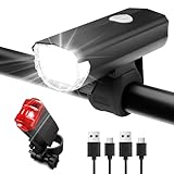 Gobikey Fahrradlicht Set StVZO Zugelassen Fahrrad Lichter LED Fahrradbeleuchtung Set USB Aufladbar...