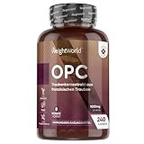 OPC Traubenkernextrakt - 240 Stücke - 1000mg Extrakt je Kapsel - 8 Monate Vorrat - 95% reines OPC -...