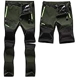 SANMIO Herren Wanderhose Zip Off Atmungsaktiv Wasserdicht Softshellhose Outdoor Funktionshose...