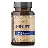 L Glutamin Kapseln – 210 Kapseln – 750mg reines L-Glutamin pro Kapsel – hochwertige...