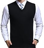 FULIER Herren Winter V-Ausschnitt Sleeveless Weste Classic Business Gentleman Strickwaren Strick...