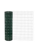 Garmix Gartenzaun Maschendraht Gitterzaun Wildzaun Schweißgitter Grün 25m 5x10cm 2,10mm (100 cm)
