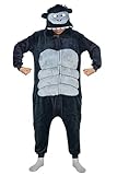 RANSUU Gorilla Onesie Kostüm Kong Relaxo Jumpsuit Erwachsene Pyjama Damen Herren Tier Schlafanzug...
