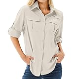 yeyity Damen Hemdbluse UPF 50+ UV Schutz Langarmshirt Outdoor Wanderhemd Safari Kleidung Damen...