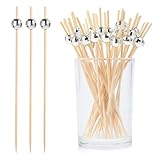 100 Stk Cocktailspieße,Holz Cocktail Sticks,Cocktail Zahnstocher,Discokugel Fingerfood...