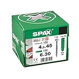 SPAX Dübel-Schrauben-Set Ø6 200 Teile, Spreiz-Dübel Typ SD 6x30, Universalschraube 4,5x45, WIROX...